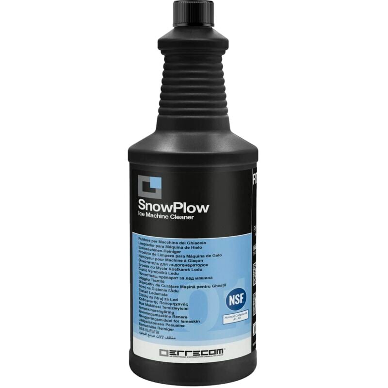 foto del prodotto errecom snowplow, pulitore disincrostante anticalcare per macchina del ghiaccio, flacone da 1 l, registrato nsf a1, a3 
