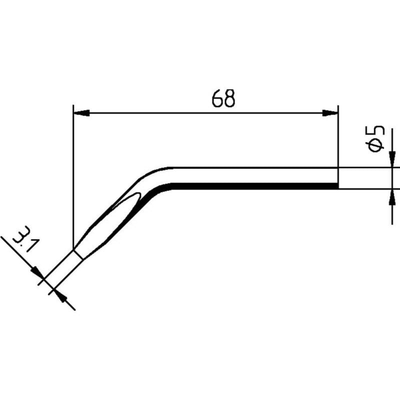 foto del prodotto ersa 0032jd punta di saldatura forma a scalpello, curva dimensione punta 3.10 mm contenuto 1 pz.