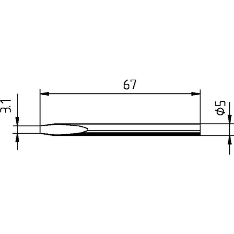 foto del prodotto ersa 0032kd punta di saldatura forma a scalpello, dritta dimensione punta 3.10 mm contenuto 1 pz.