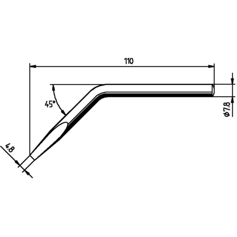 foto del prodotto ersa 0082jd punta di saldatura forma a scalpello, curva dimensione punta 4.80 mm contenuto 1 pz.