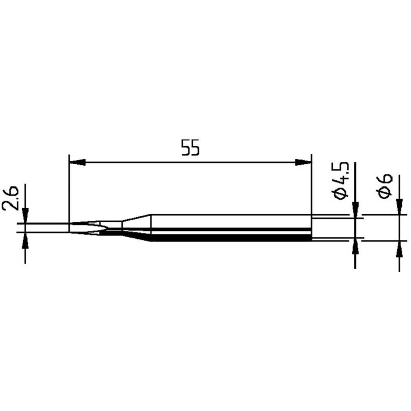 foto del prodotto ersa 0162kd punta di saldatura forma a scalpello, dritta dimensione punta 2.60 mm contenuto 1 pz.