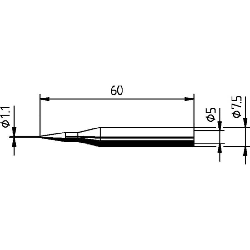 foto del prodotto ersa 0172bd punta di saldatura forma matita dimensione punta 1.10 mm contenuto 1 pz.