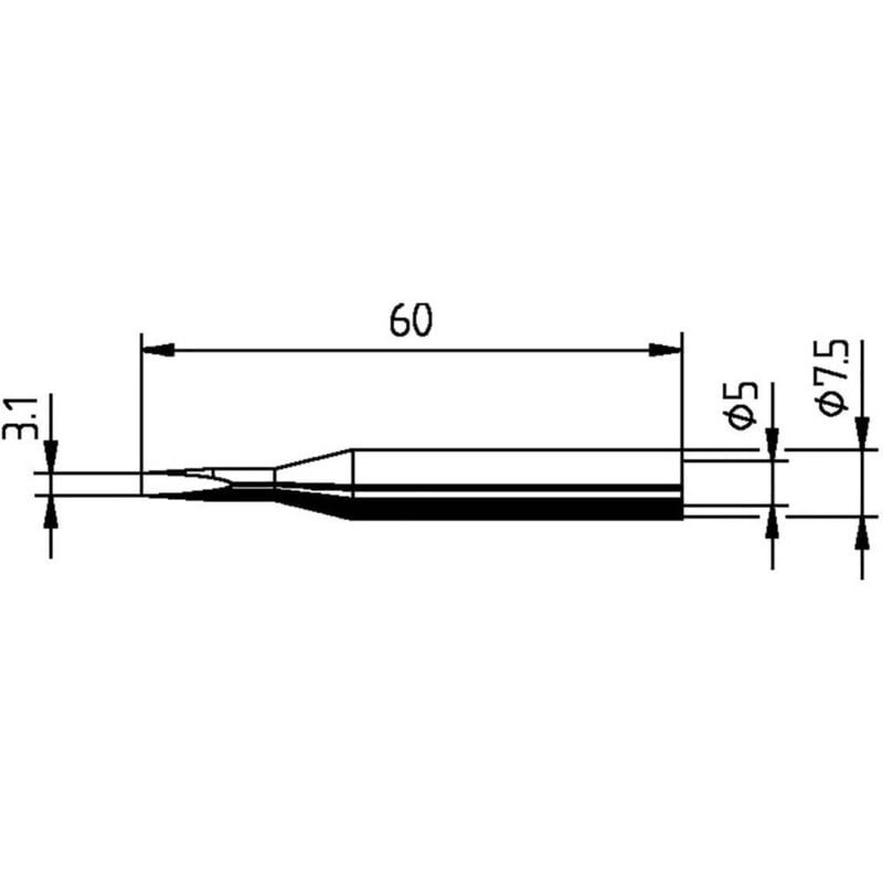 foto del prodotto ersa 0172kd punta di saldatura forma a scalpello, dritta dimensione punta 3.10 mm contenuto 1 pz.