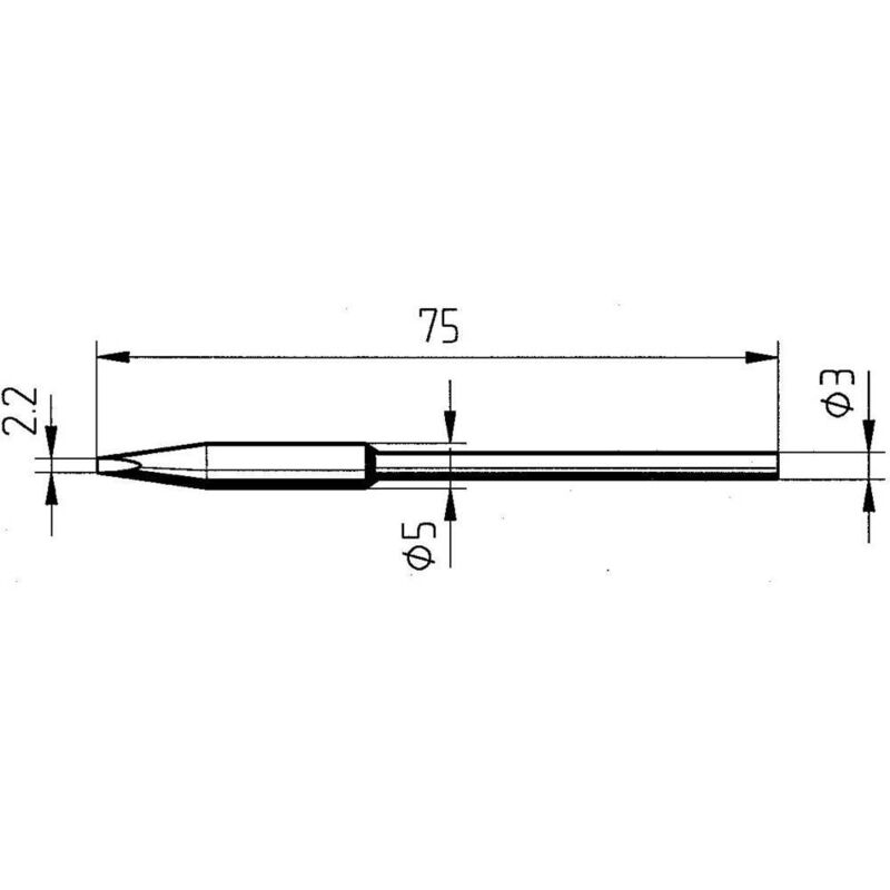 foto del prodotto ersa 0212fdlf punta di saldatura forma a scalpello, dritta dimensione punta 2.20 mm contenuto 1 pz.
