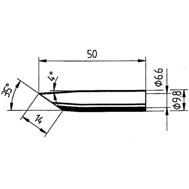 foto del prodotto ersa 0832gdlf punta di saldatura smussata dimensione punta 14 mm contenuto 1 pz.