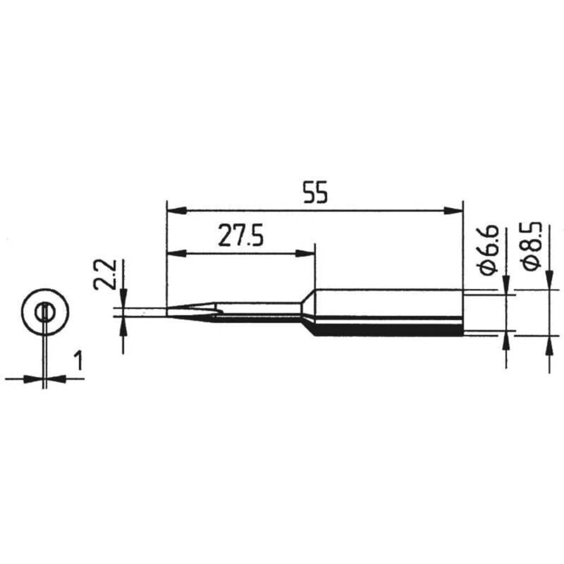 foto del prodotto ersa 0832kdlf punta di saldatura forma a scalpello, prolungata dimensione punta 2.2 mm contenuto 1 pz.