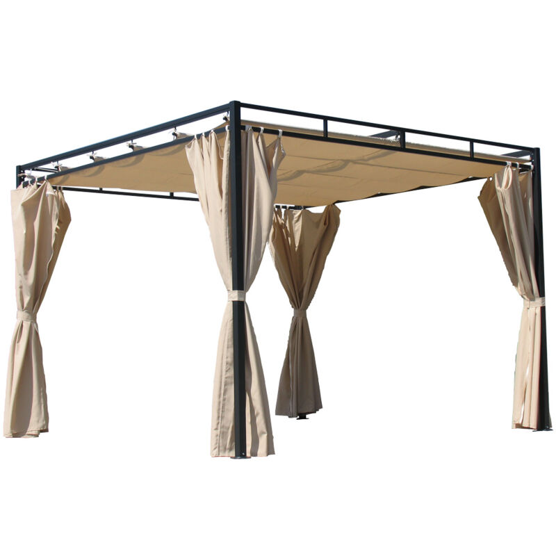 foto del prodotto ersatzdach für flachdach pergola firenze 3x3m pergoladach bezug sand