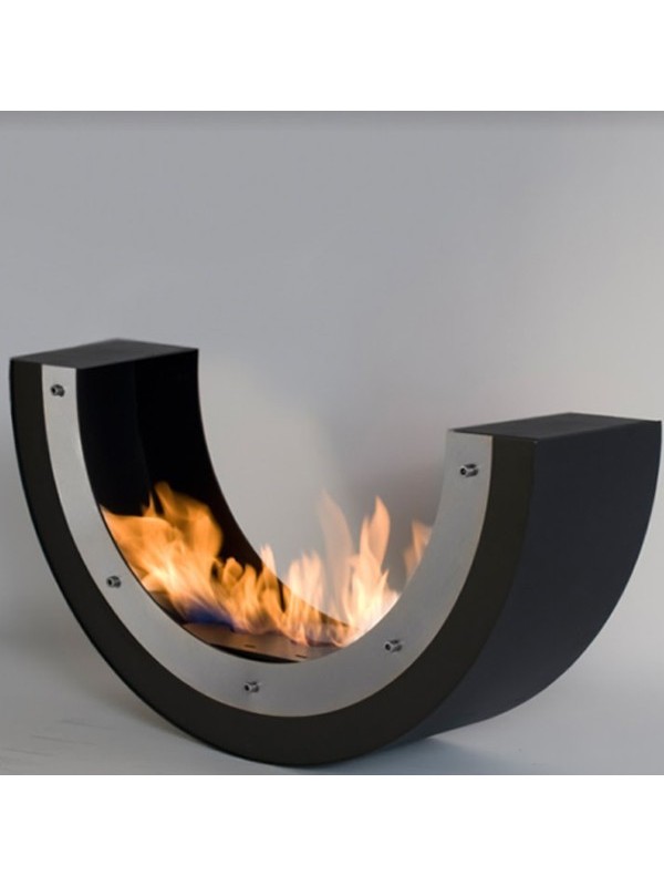 foto del prodotto erta u biocamino da pavimento freestanding, colori vari colore nero inox