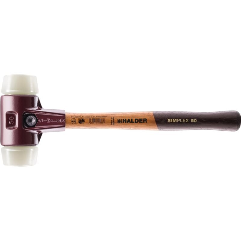 foto del prodotto erwin halder kg simplex mallet, teste suggestivi di nylon duro, duro, testa 60 millimetri