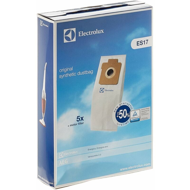 foto del prodotto es17 s kit n 5 sacchetti e n 1 filtro motore per aspirapolvere energica con sacco electrolux