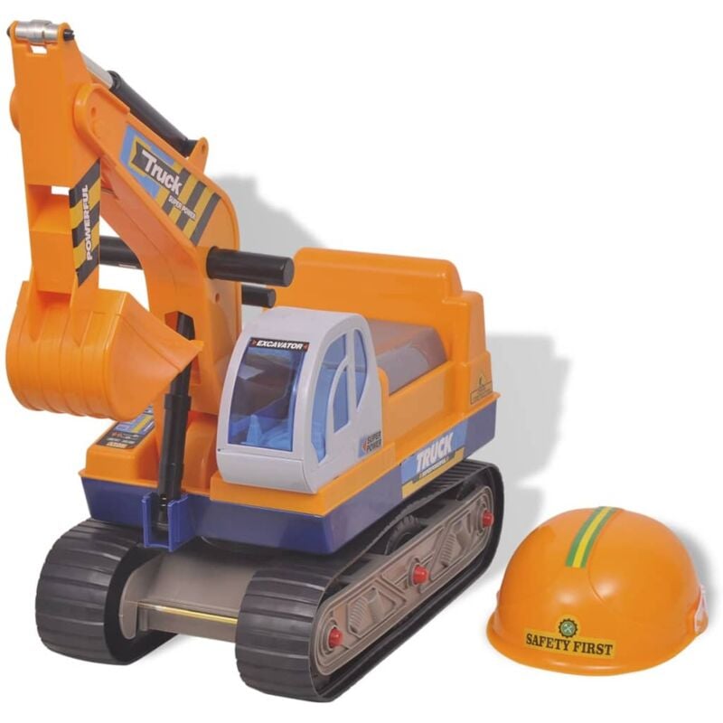 foto del prodotto escavatore cavalcabile in plastica giallo vidaxl