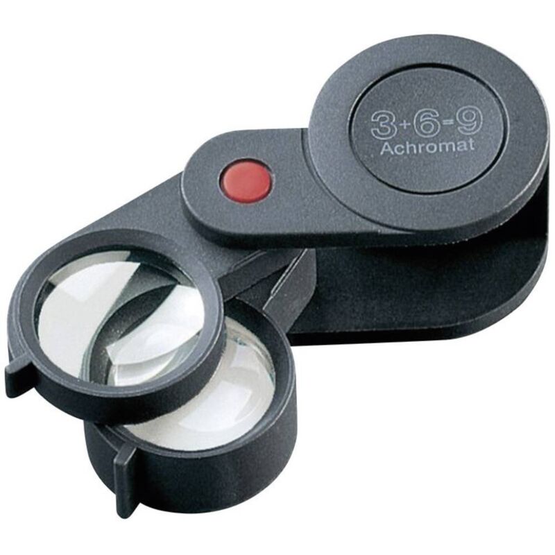foto del prodotto eschenbach 11869 lente d ingrandimento pieghevole ingrandimenti 3 x, 6 x, 9 x lente 23 mm nero