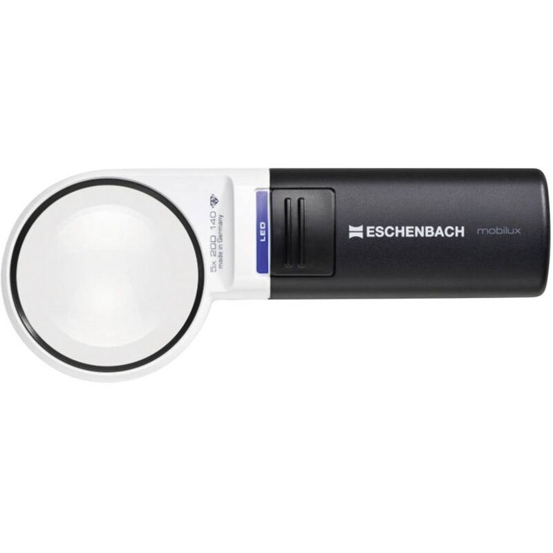 foto del prodotto eschenbach 15115 lente d ingrandimento portatile con illuminazione led ingrandimenti 5 x lente 58 mm