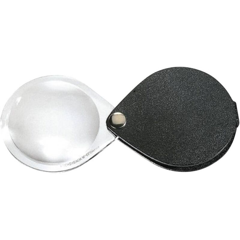 foto del prodotto eschenbach 1740530 lente d ingrandimento pieghevole con custodia in pelle ingrandimenti 6 x lente 30 mm nero