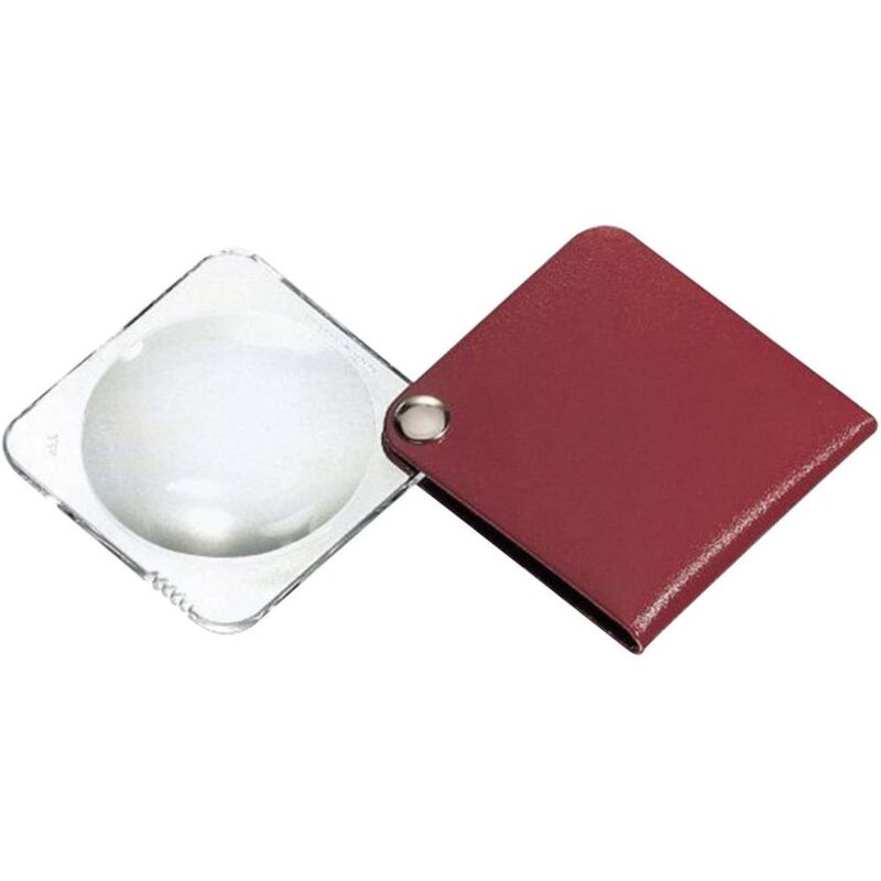 foto del prodotto eschenbach 1752160 lente d ingrandimento pieghevole con custodia in pelle ingrandimenti 3.5 x lente 60 mm rosso
