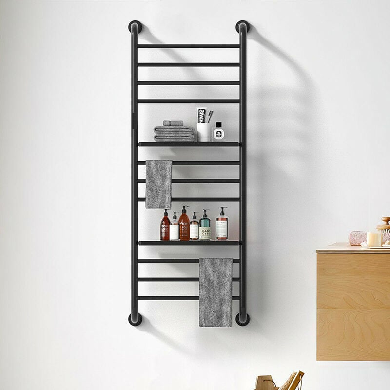 foto del prodotto esip esop scaldasalviette elettrico con 2 livelli ripiani, 200w 1300 500mm termoarredo elettrico da bagno, riscaldatore portasciugamani con