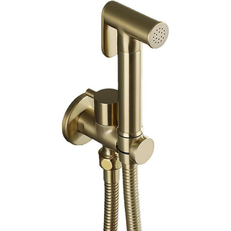 foto del prodotto esip oro spazzolato spruzzatore per bidet ottone handheld bidet spruzzatore acqua fredda doccetta bidet montaggio a parete spruzzatore per doccia