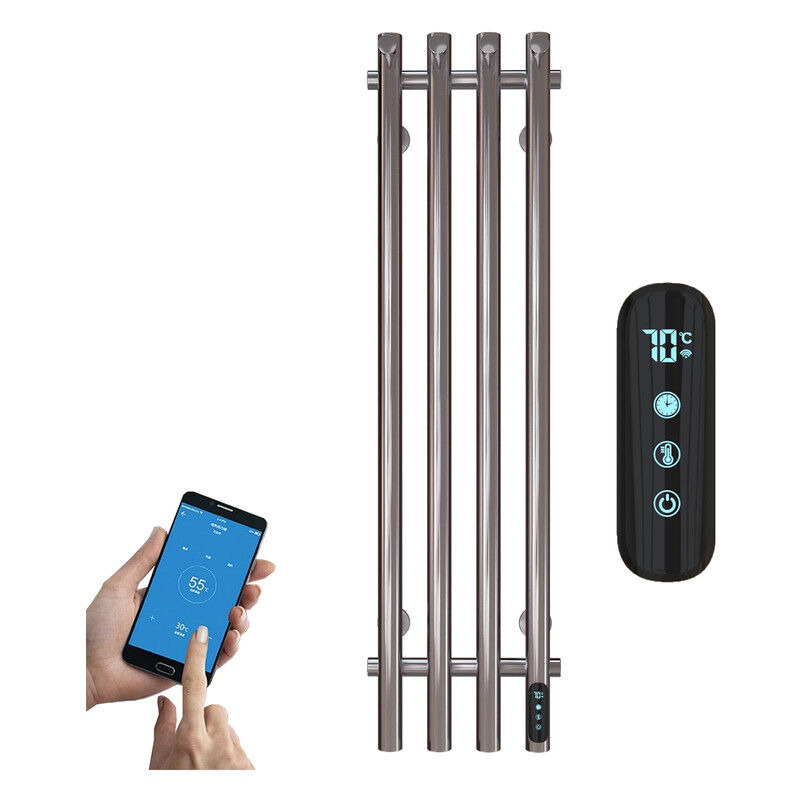 foto del prodotto esip scaldasalviette elettrico cromo radiatore scaldasalviette 95 x 26 cm 100 w termoarredo elettrico da bagno termostato wifi intelligente