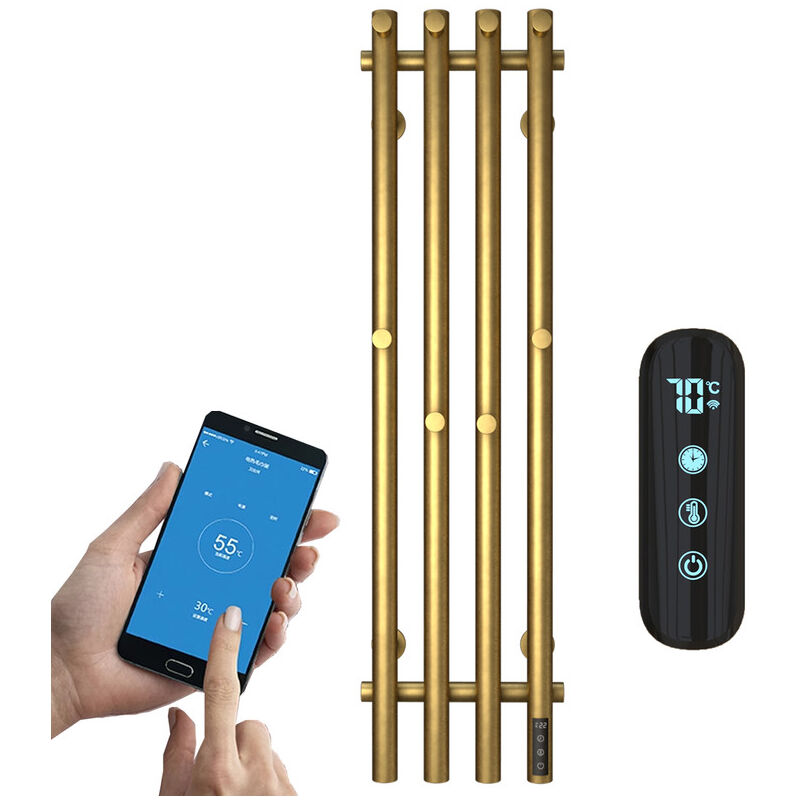 foto del prodotto esip scaldasalviette elettrico oro radiatore scaldasalviette 950 x 257 mm 100 w termoarredo elettrico da bagno termostato wifi intelligente