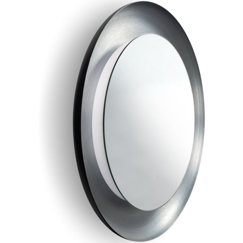 foto del prodotto espejo led con iluminaci n espejo l mpara interruptor t ctil para ba o ba o grigio, 60cm paco home