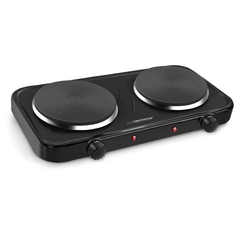 foto del prodotto esperanza ekh010k fornello elettrico, top, 2 campi di riscaldamento, nero