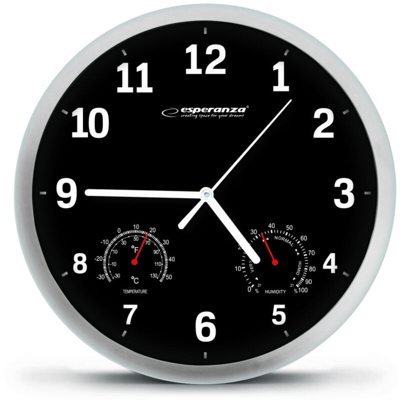 foto del prodotto esperanza - orologio da parete ehc016k lyon nero, multicolore, singolo