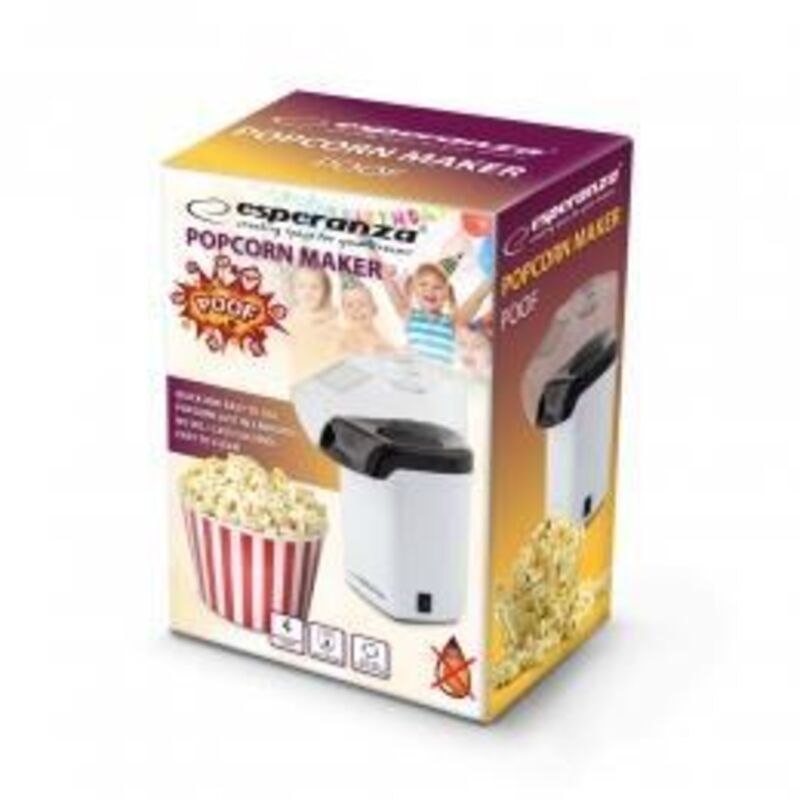 foto del prodotto esperanza poof ekp005w - macchina per popcorn 1200w, capacità 0,27l