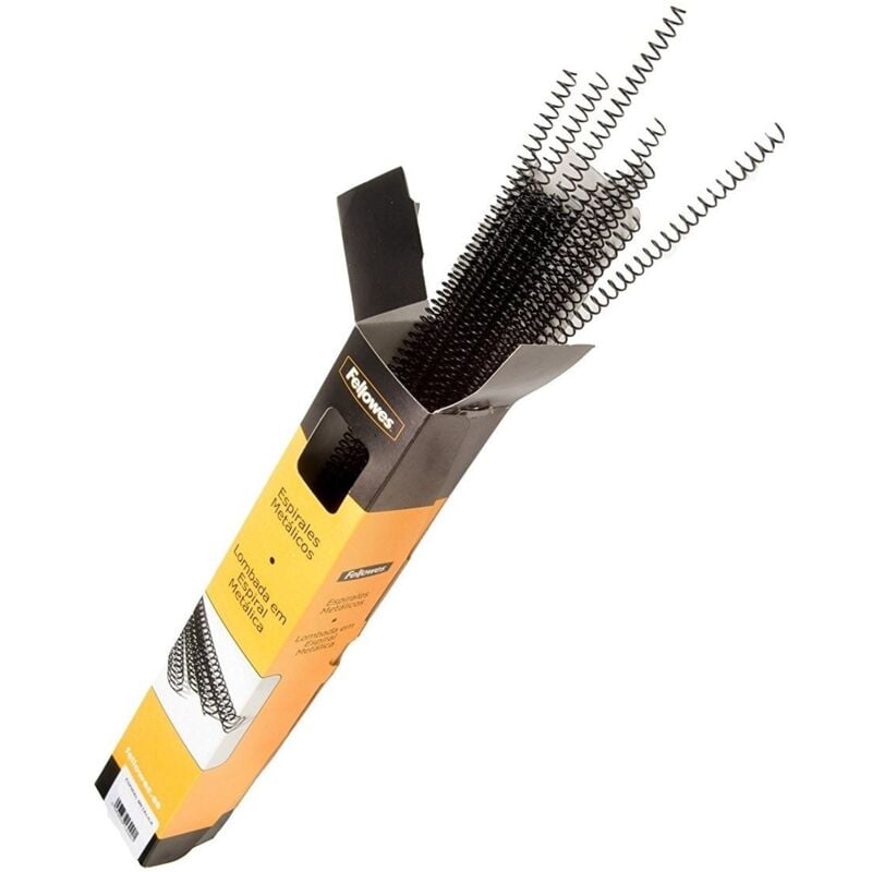 foto del prodotto espirales met licas 6mm para encuadernar fellowes 5110001 caja 100 unidades para maquinas de paso 5 1 hasta 20 a4