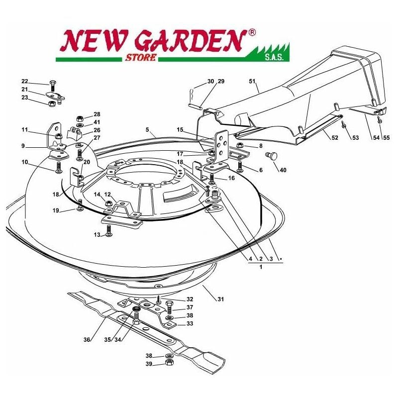 foto del prodotto esploso piatto di taglio trattorino rasaerba el63 xe70 castelgarden 2012-13 1 piatto di taglio rosso