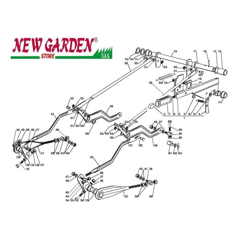 foto del prodotto esploso sollevamento piatto taglio102cm xt180hd trattorino rasaerba castelgarden 32 fulcro