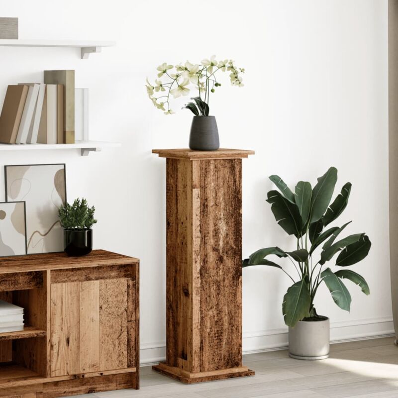 foto del prodotto espositore con portaoggetti legno antico 31x30x90 cm truciolato vidaxl