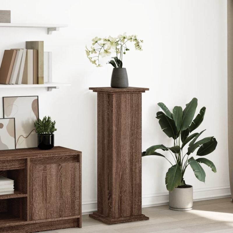 foto del prodotto espositore con portaoggetti rovere marrone 31x30x90 truciolato vidaxl
