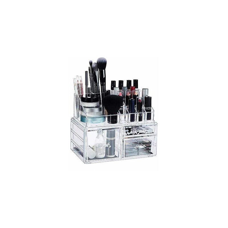 foto del prodotto espositore organizer porta trucco box portagioie cosmetici 3 cassetti art. 10257