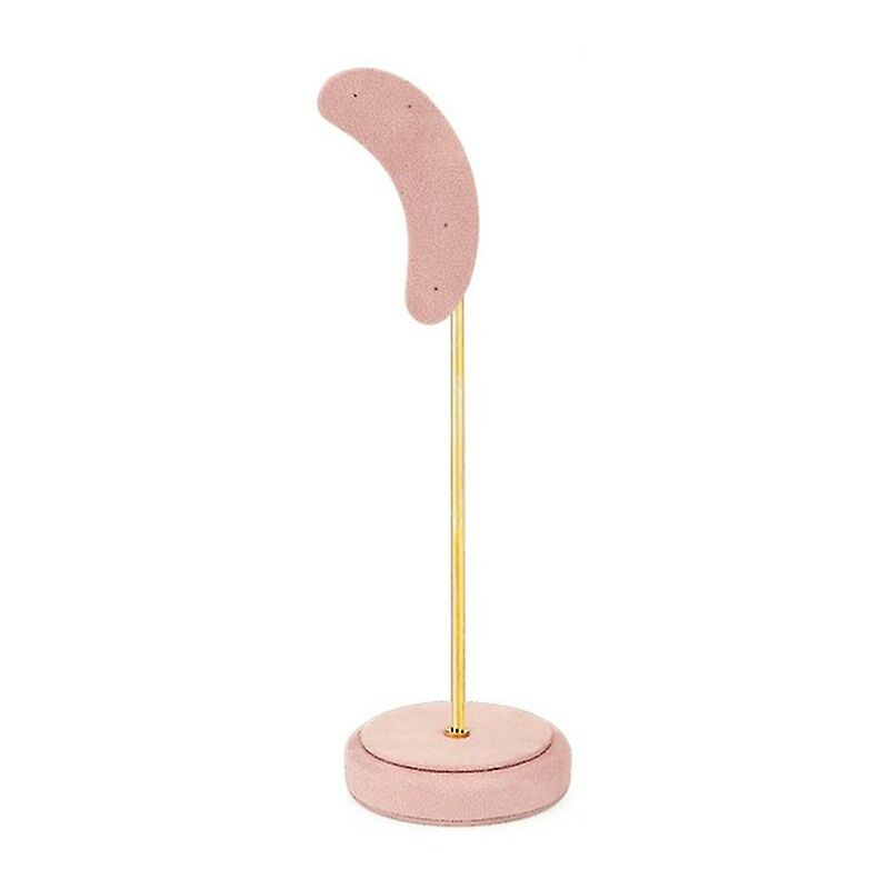 foto del prodotto espositore per fotografia di gioielli con supporto per orecchini a bottone a forma di luna per mostra rosa
