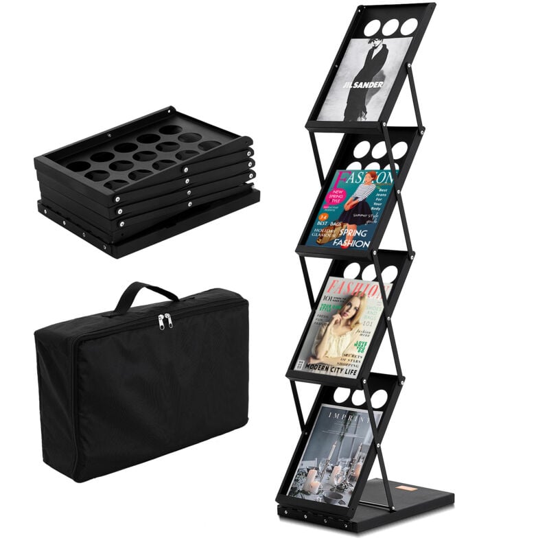 foto del prodotto espositore per riviste pieghevole . espositore per brochure a 4 livelli, espositore per brochure e cataloghi portatile con borsa per il trasporto per