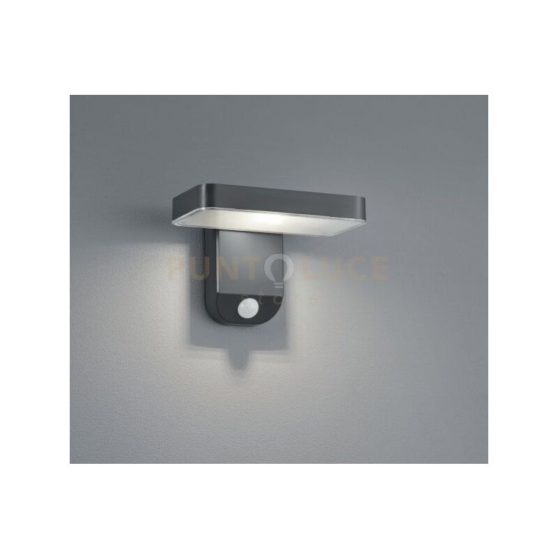 foto del prodotto esquel applique led da esterno 4,5w 290lm, 3000k solare ricaricabile antracite con sensore di movimento ip44 l.18cm