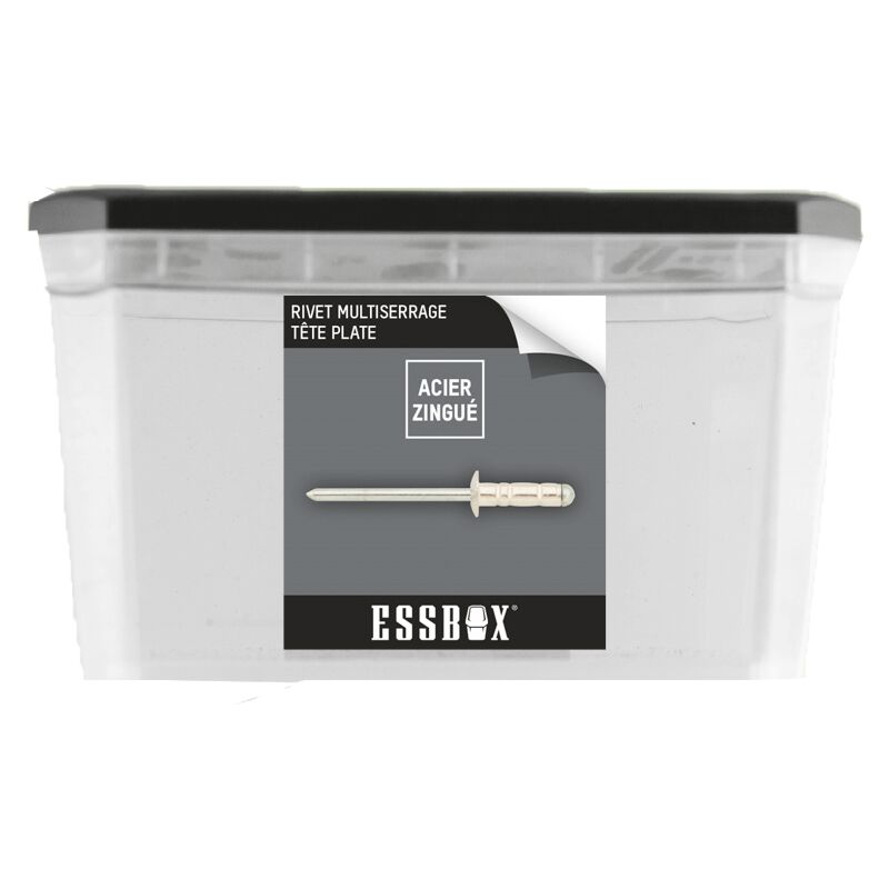 foto del prodotto essbox scell it rivetti standard alu acciaio testa piatta 4,8 mm x 16 mm confezione da 500 ex 9445124816