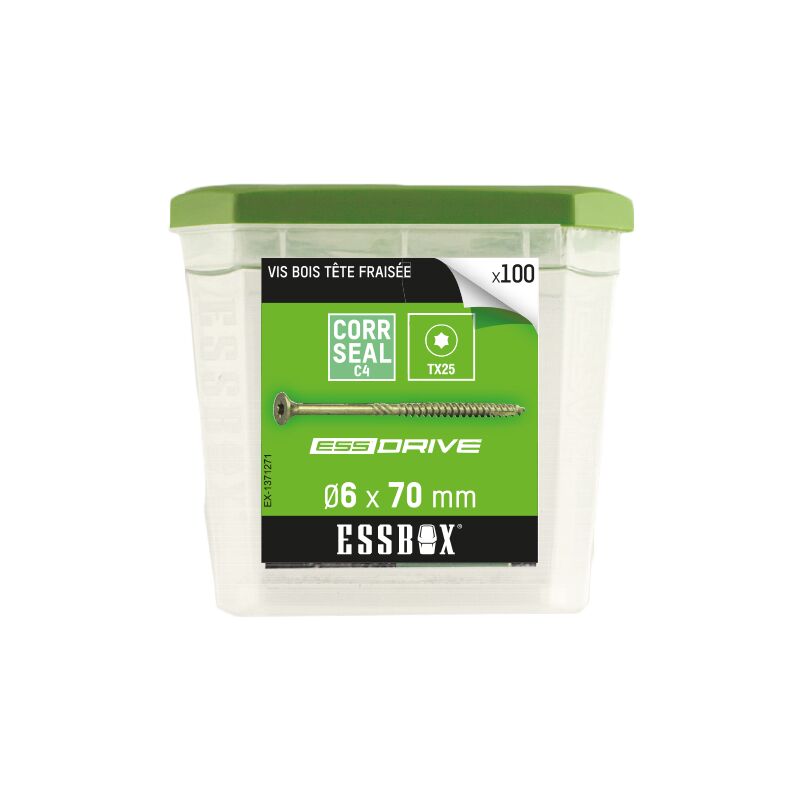 foto del prodotto essbox scell it vite per legno 6 mm x 70 mm confezione da 100 ex 1371271