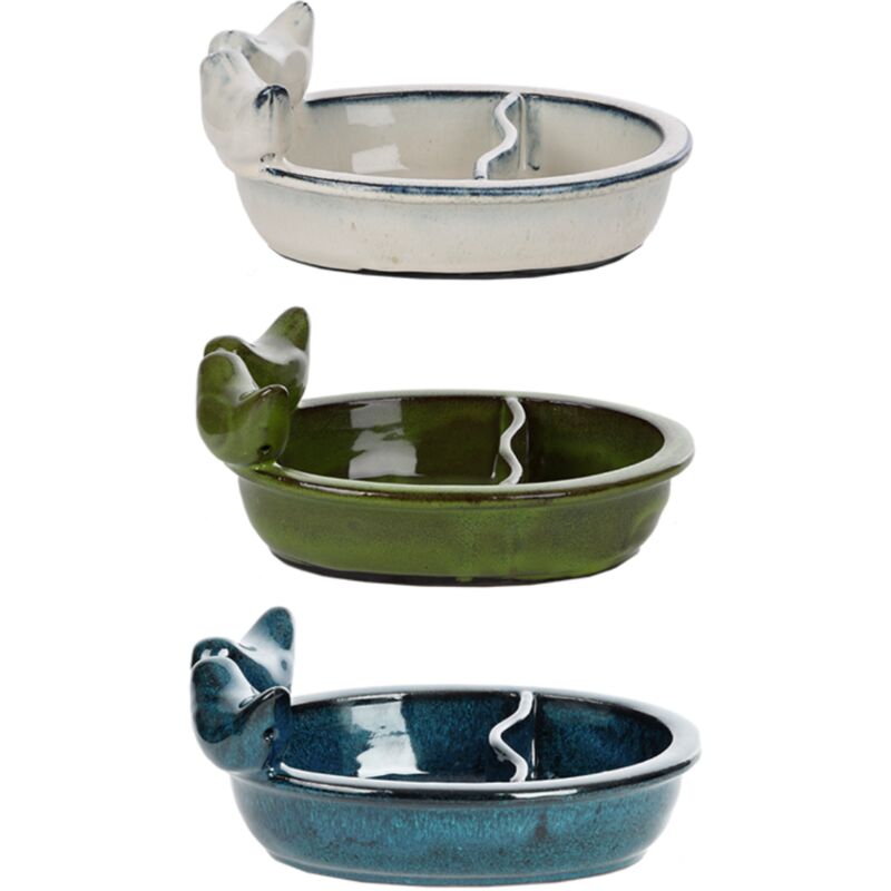 foto del prodotto esschert design bagnetto e mangiatoia con uccellini ceramica assortito