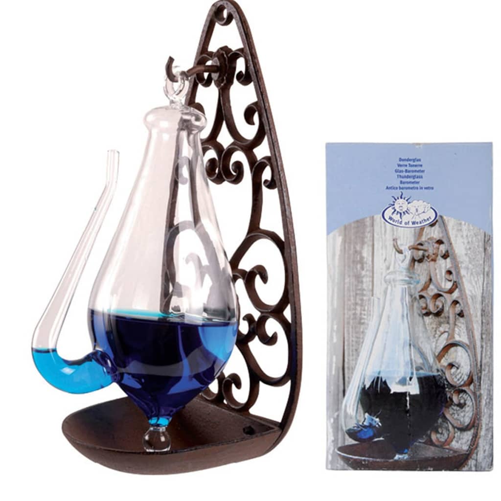 foto del prodotto esschert design barometro vetro meteo con supporto in ghisa 0,5 l th31cod mxl 106279