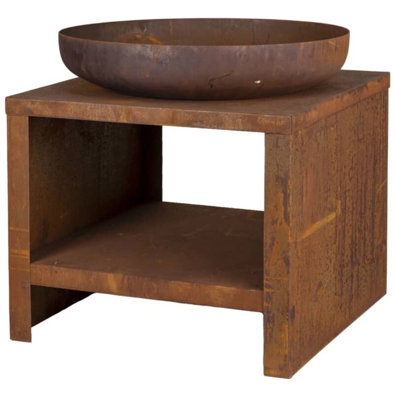 foto del prodotto esschert design braciere con spazio per deposito legna 62 cm ruggine