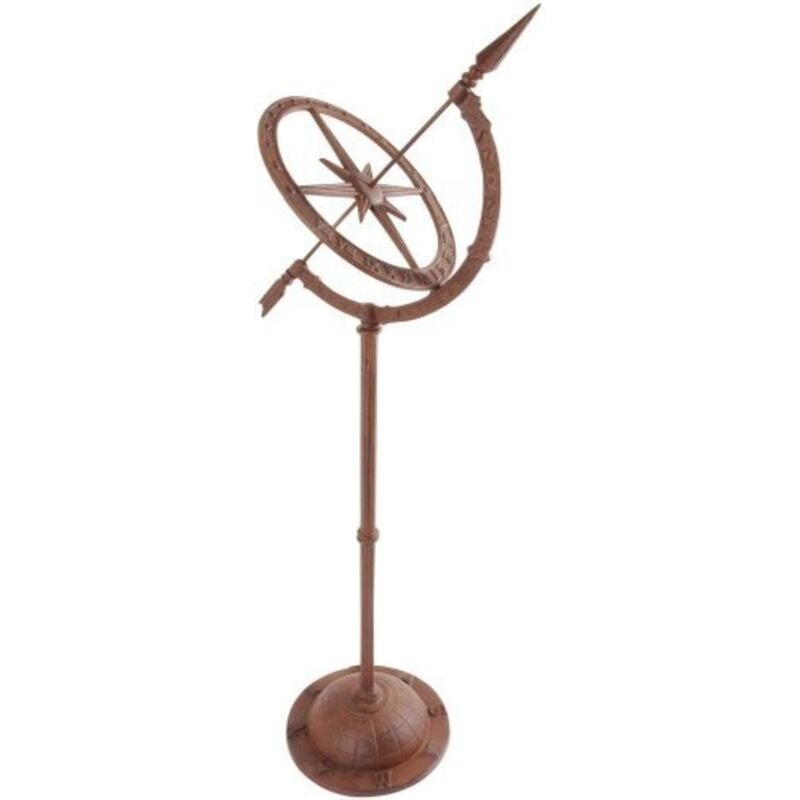 foto del prodotto esschert design esschert, th37, meridiana su piedistallo, in ghisa, 93 x 32 x 25 cm, marrone terracotta 