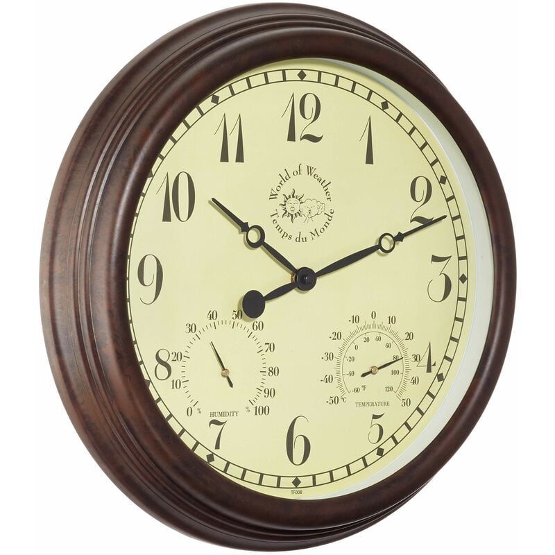 foto del prodotto esschert design gartenuhr, plastik, wanduhr, 38,3 x 6,1 x 38,3 cm