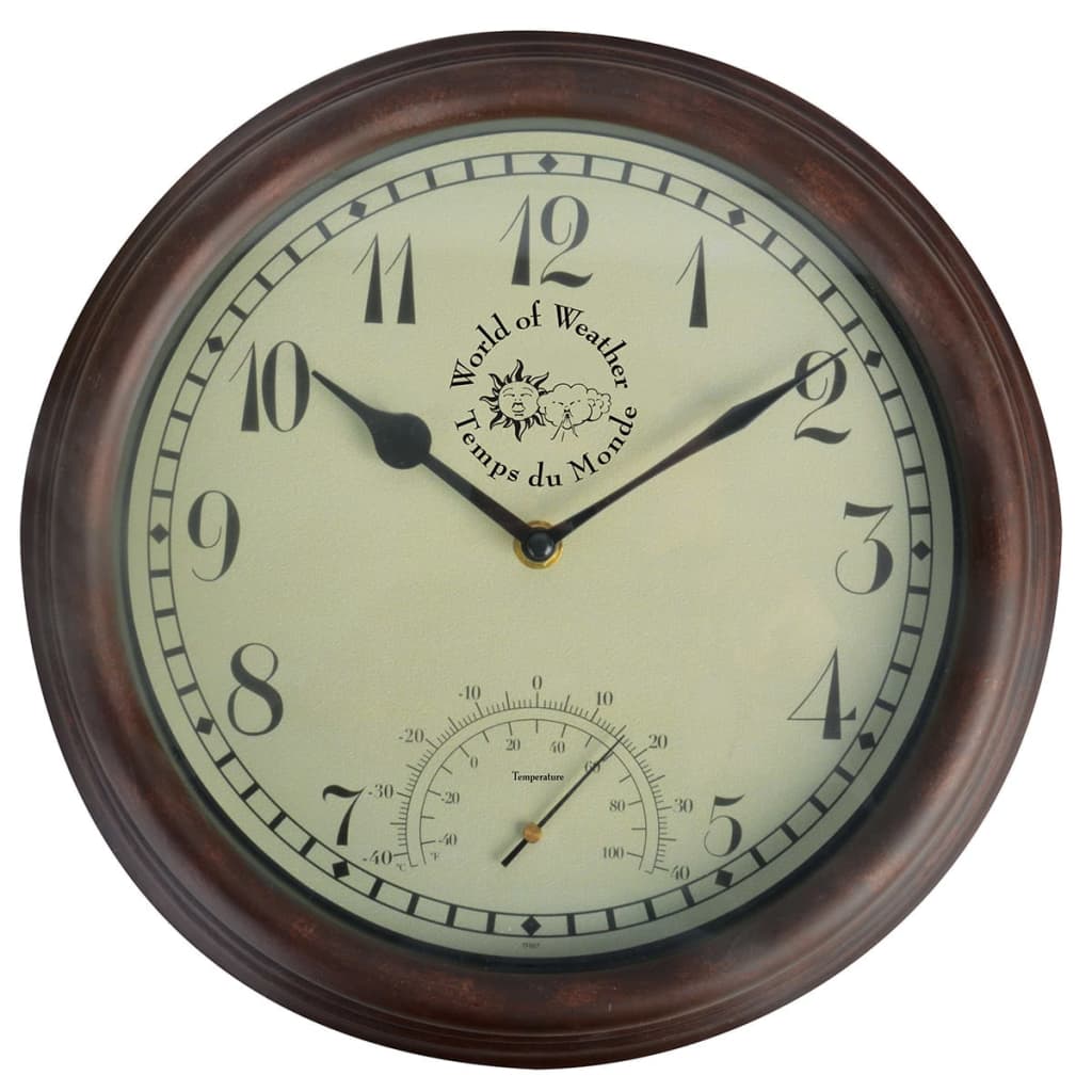 foto del prodotto esschert design orologio della stazione con termometro 30,5 cm tf007 cod mxl 23009