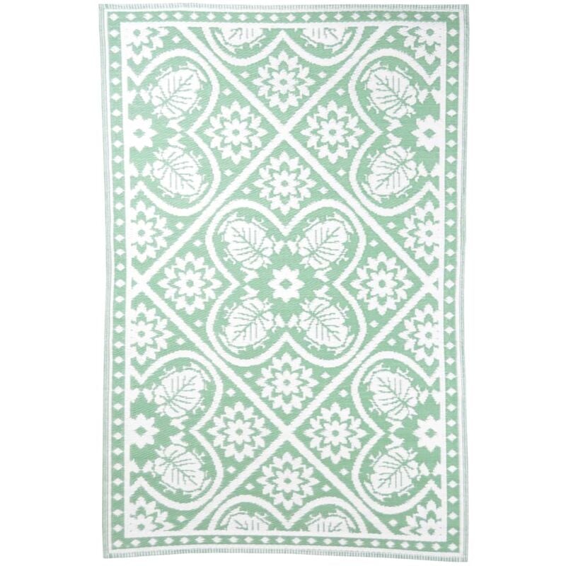foto del prodotto esschert design tappeto da esterno con stampa verde e bianca 182x122cm