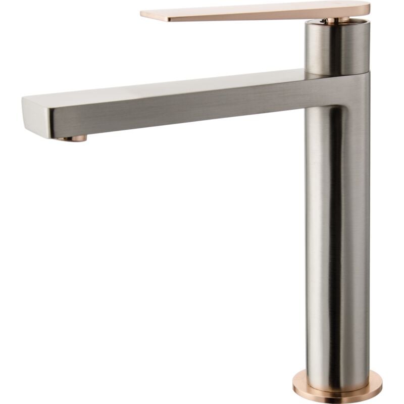 foto del prodotto essebagno allure miscelatore per lavabo alto in acciaio inox e oro rosa
