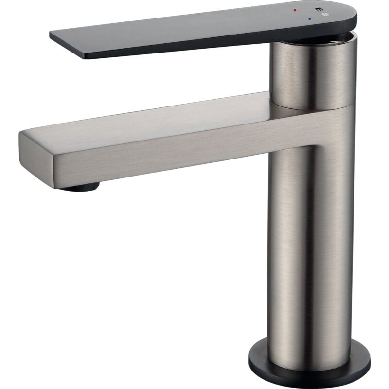foto del prodotto essebagno allure miscelatore per lavabo basso in acciaio inox e nero
