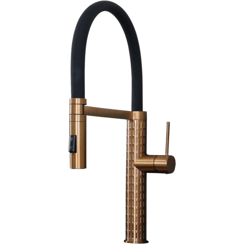 foto del prodotto essebagno architek miscelatore per lavabo con soffione mobile in rame spazzolato