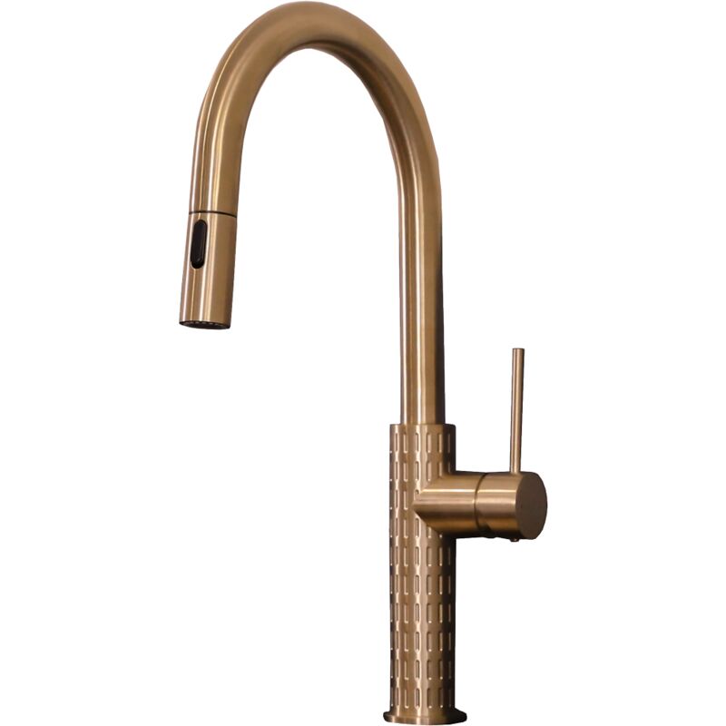 foto del prodotto essebagno architek miscelatore per lavello con soffione estraibile rame spazzolato