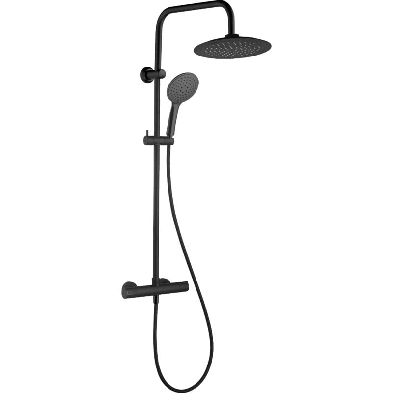 foto del prodotto essebagno - essegoia colonna doccia termostatica nero opaco